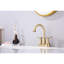 Robinet de salle de bain 4 pouces en or brossé avec 2 poignées et bonde escamotable - Modern 2 for Satisfaction-128793401