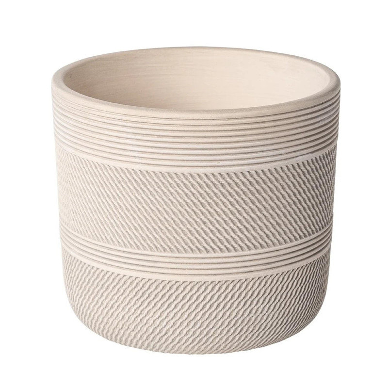 Pot à fleurs en céramique blanche avec bouchon de drainage pour plantes grasses