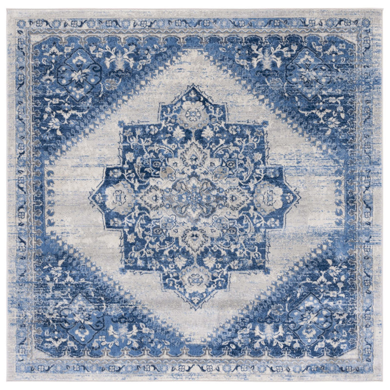 Clauda Performance Oriental Rug, Square 6'7"