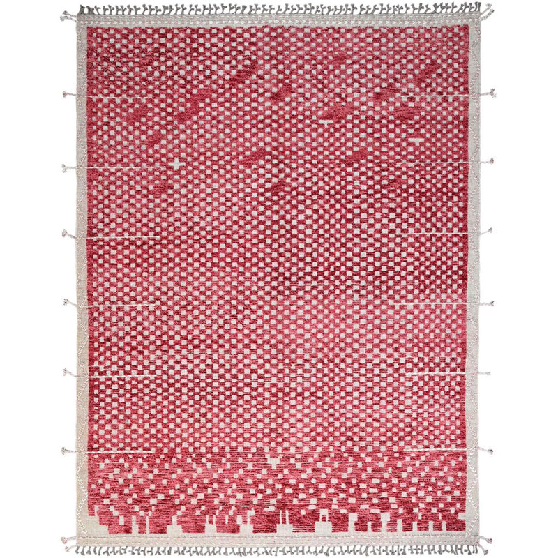Khamchand One-of-a-Kind 9'1" X 12'5" New Age Wool Area Rug Red