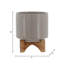 Ceramic Planter with Bamboo Stand - Modern Plant Pot with Elevated Base for Indoor Use-2016597958-2016597977-2016597956
