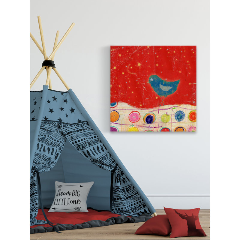 Daughtry Feathers Dots & Stripes VIII - Graphic Art On Canvas, 45cm H x 45cm W