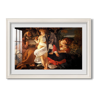 Reposez-vous sur la fuite en Égypte, v. 1597-Caravage - Toile avec cadre sur mesure