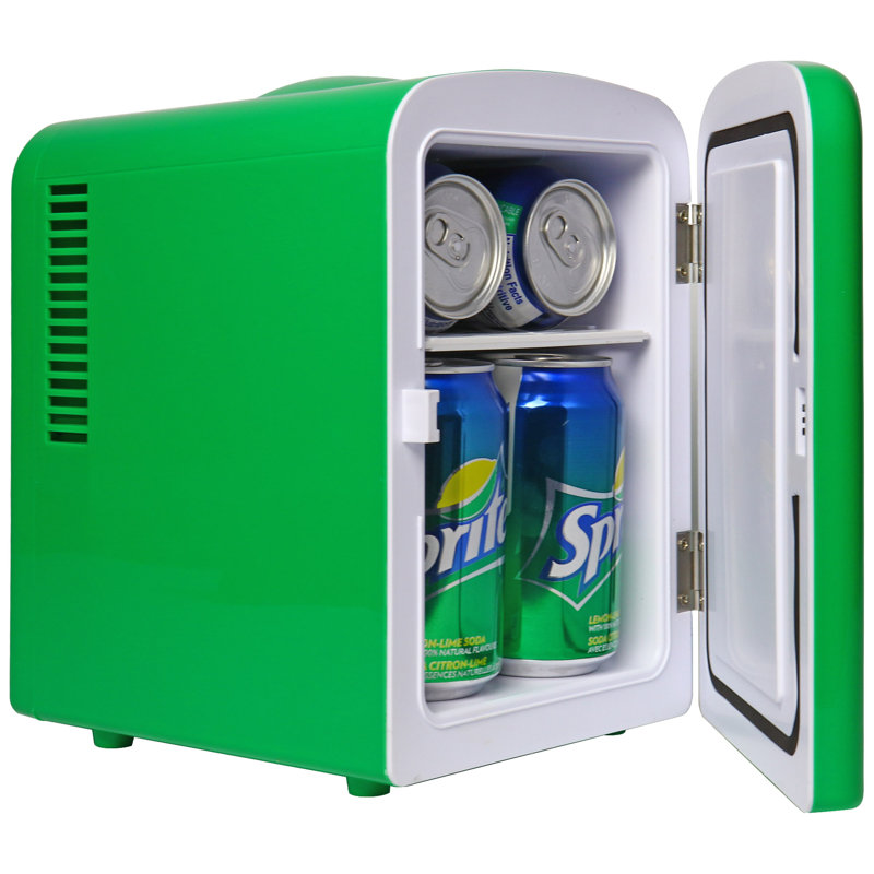 Koolatron Sprite Mini Fridge 4L 6 Can Portable Cooler Warmer for Bedrooms, Green