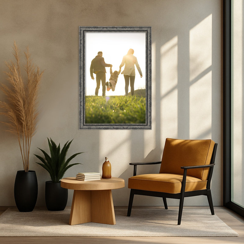 Cadre photo filigrane, Filigrane noir mat, 24 x 36