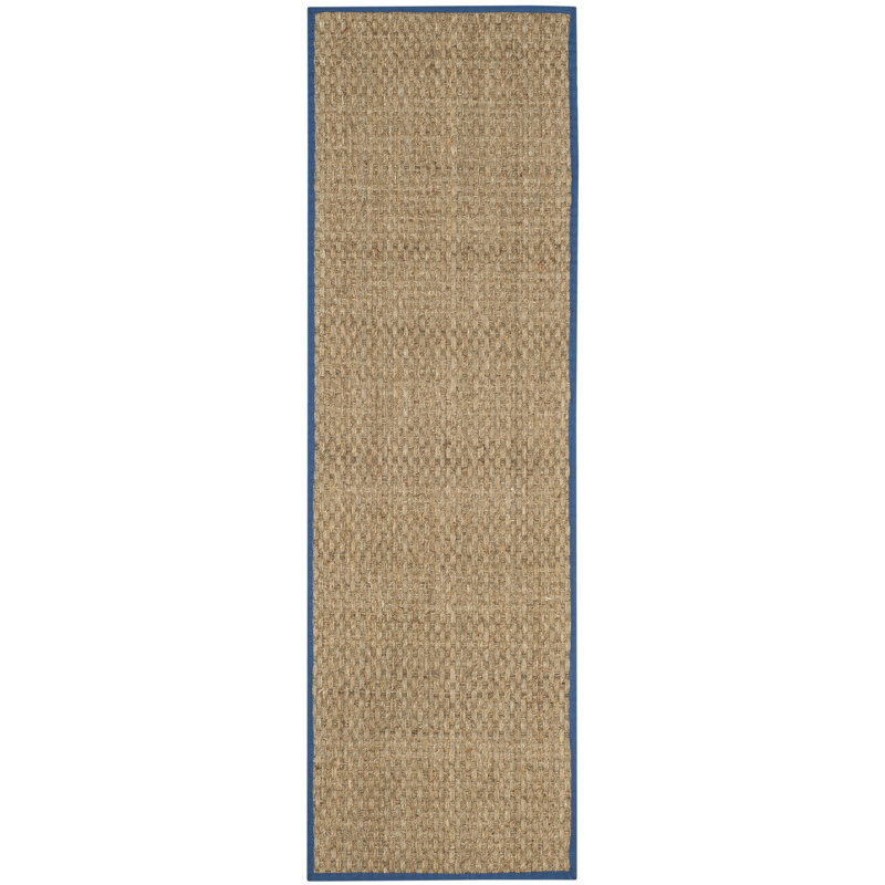 Campbellton Fibre Natural/Navy Area Rug, Runner 2'6" x 6'