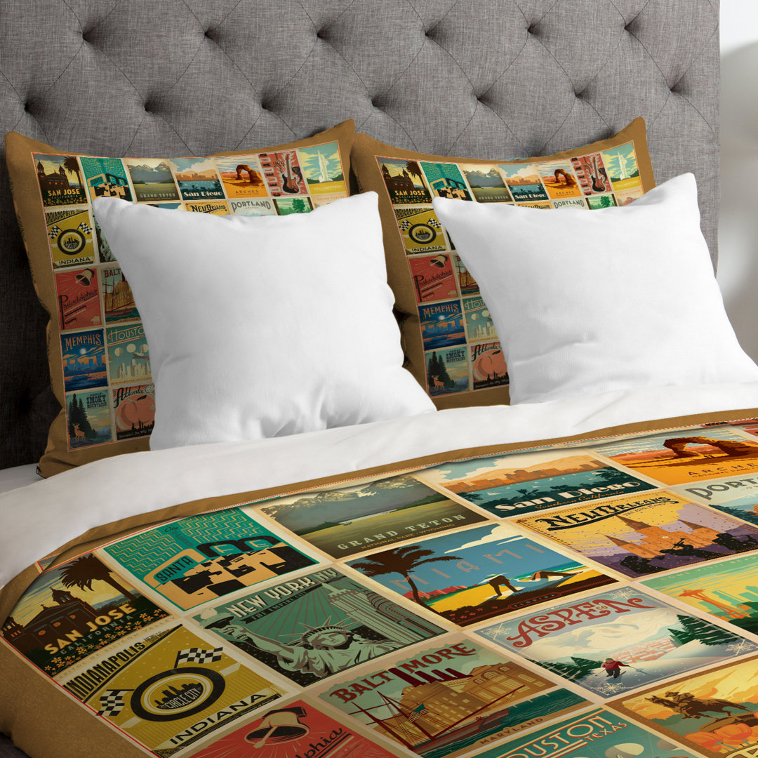 Lightweight City Border Duvet Cover Deny Designs 