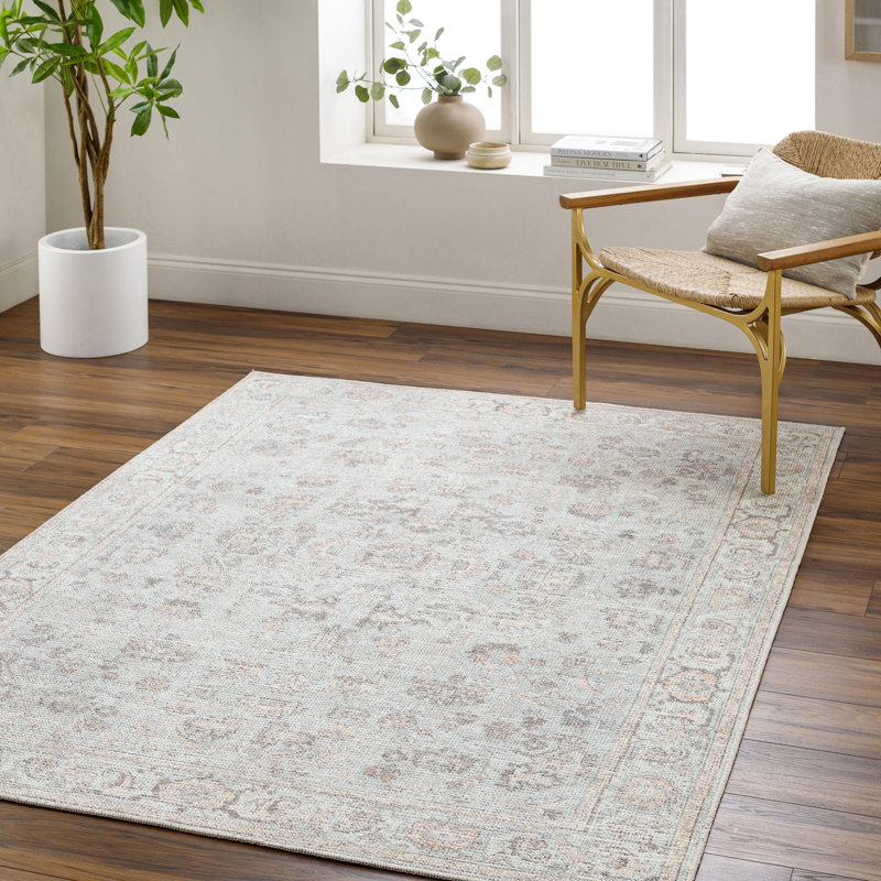 Theia Vintage Look Machine Woven Gray,Tan,Charcoal,Brown,Cream,LightBeige Area Rug, Rectangle 200 x 275cm