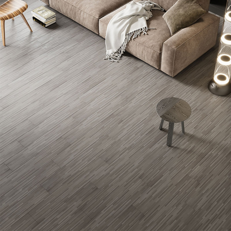 15.2 x 91.5cm 36Pcs Self Adhesive PVC Flooring, Grey