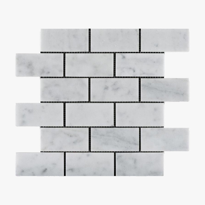 Carreau de mosaïque en marbre pour mur et plancher 12 po x 12 po Carrara