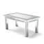 Oneka Table à Manger en Verre (160 cm/63 po) avec Incrustations de Diamants Concassés