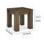 Table de bout latérale sans fil Wain, chargement sans fil, bois brun rectangulaire de 24 pouces