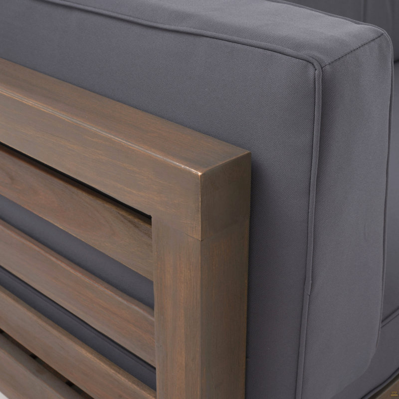 Left Corner Bench And Coffee Table, Gris foncé