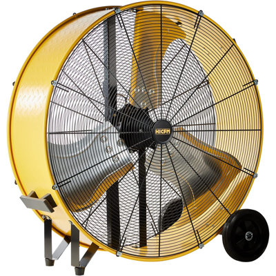 Ventilateur tambour à 2 vitesses en jaune avec puissant moteur 4 / 5HP, ventilateur commercial ou industriel