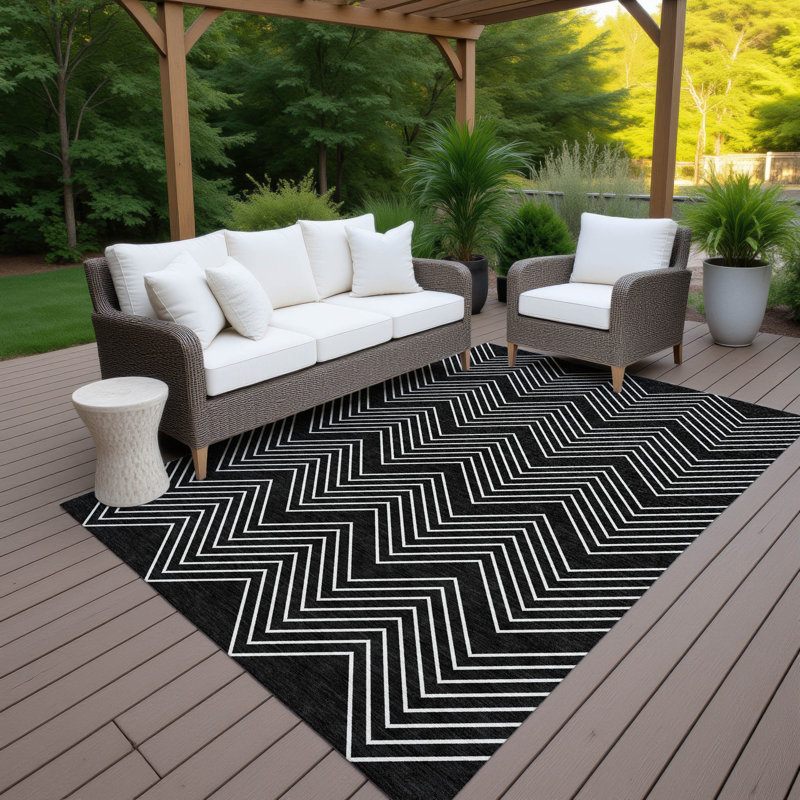 Machine Washable Indoor/Outdoor Karr ACN2390 Geometric Rug, Rectangle 2'6" x 3'10"