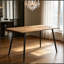 Table de salle à manger moderne en bois aggloméré de 47 pouces de style minimaliste en bois aggloméré
