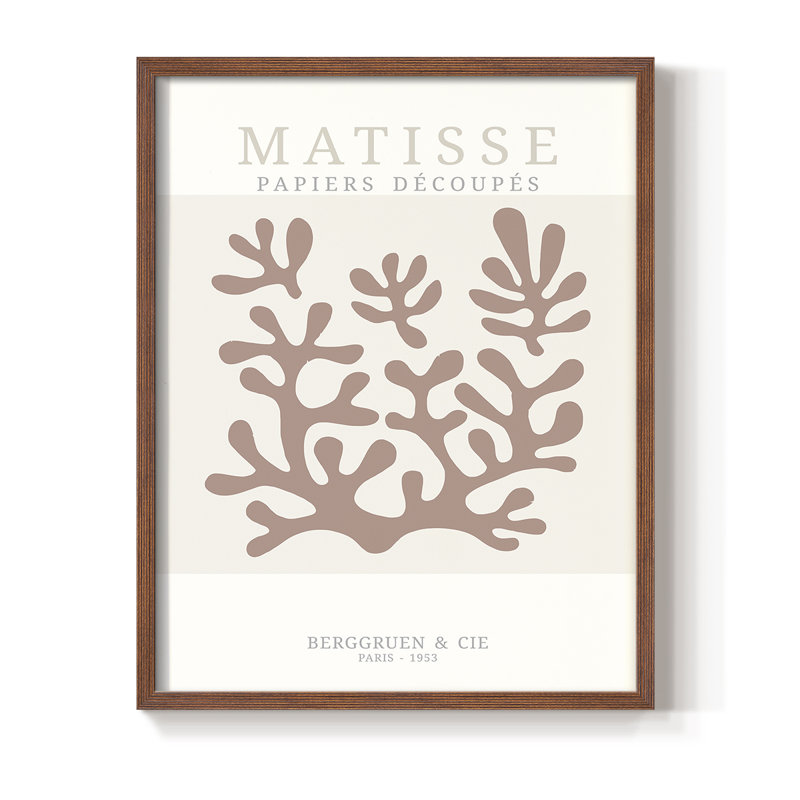 Matisse CD XXXI, reproduction encadrée - bois massif, Cadre photo brun simple, H 28 po x l 22 po