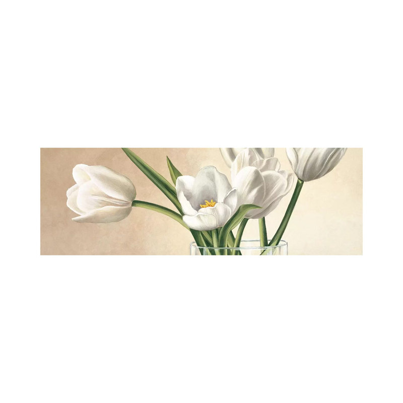 Vaso Con Tulipani Bianchi by Eva Barberini - Wrapped Canvas Panoramic Gallery-Wrapped Canvas Giclée, 30.48 cm H x 91.44 cm W