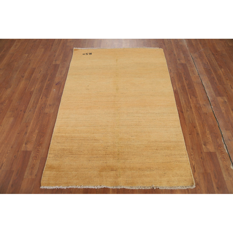 Tapis jaune moderne Gabbeh 3 x 5