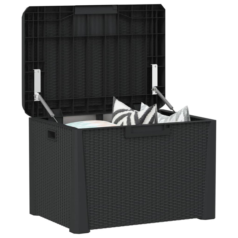 Coffre de rangement de jardin moyen en polypropylène anthracite anthracite, Anthracite