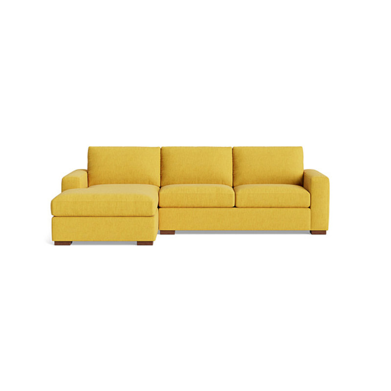 Couch Potato Chaise Sectional, Left Hand Facing, Performance Weave - Aubergine