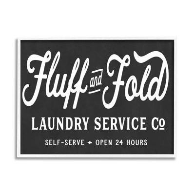 " Vintage Fluff And Fold Laundry Advertisement Black White " by Lettered And Lined