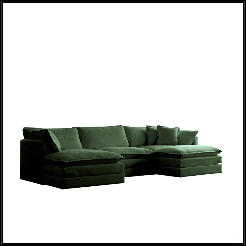 Repose-pieds modulaire réversible en U pour canapé modulaire, Vert