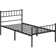 Minimalist Metal Bed Frame with Slatted Headboard