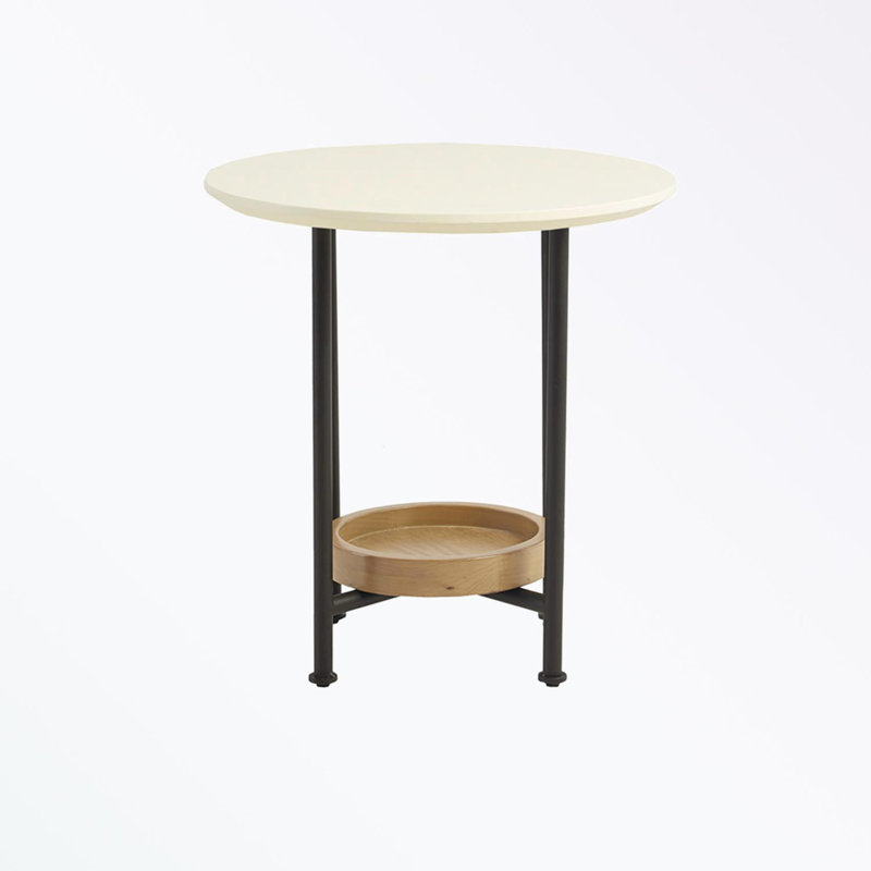 Round End Table with open storage