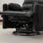 40" Wide Corduroy Recliner with Dual-Motor and Power Headrest,  Modern Swivel & Rocking Nursery Glider Chair, Black-1363584179