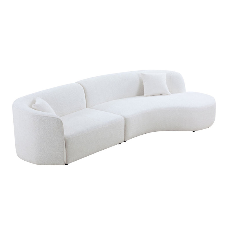 Canapé courbé moderne avec canapé de 2 pièces, canapé modulaire faisant face à la droite, canapé Boucle