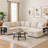 Stila Sleeper Sectional Sofa With Storage Chaise, 128 Inch Beige-117559162