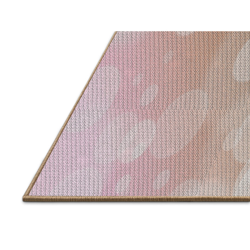 Rose à pois Tapis décoratif, Rectangle 8 pi x 10 pi
