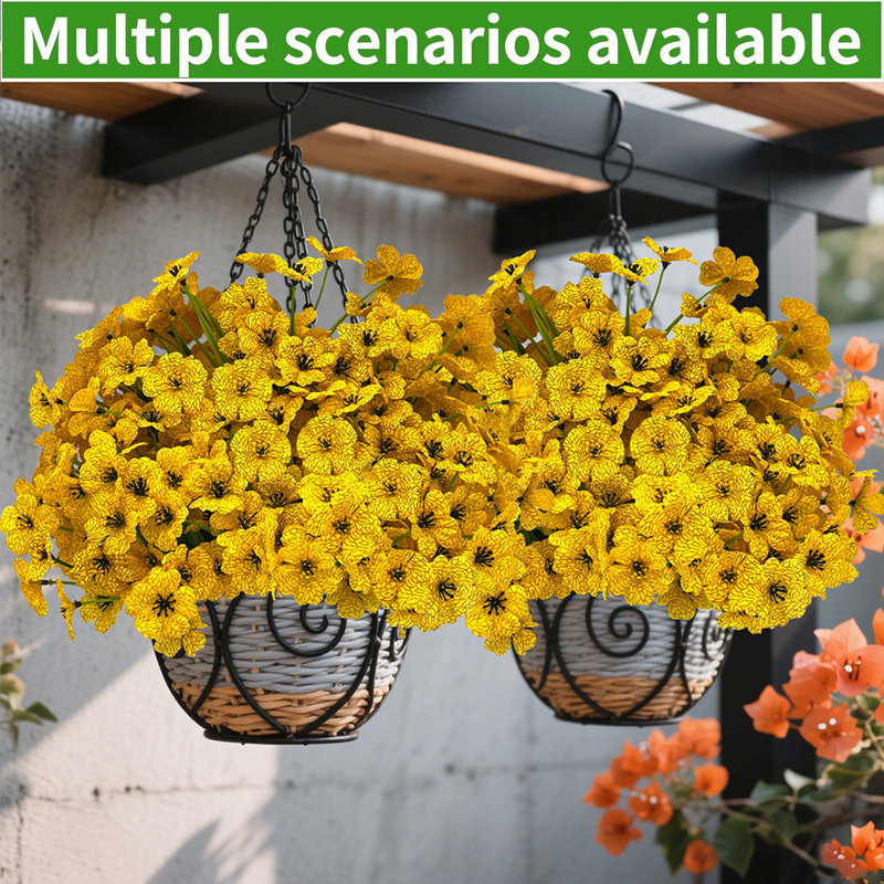 15 faisceaux de fleurs artificielles jaunes pour la décoration intérieure, pas de fleurs artificielles artificielles pour la décoration