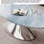 Table basse moderne minimaliste ovale en marbre