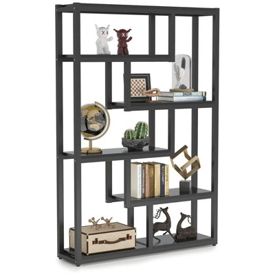 69.29" 6-Tier Industrial Black Etagere Bookcase With 6 Tier Open Shelves Organizer For Living Room, Bedroom