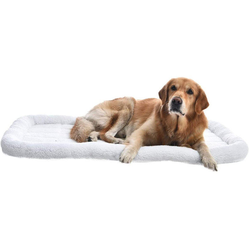 Faux Sherpa Padded Bolster Pet Bed, Petit (l 35 po x P 22 po x H 2,7 po)