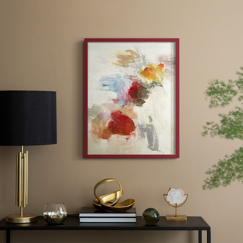 Boundless II, reproduction d'art encadrée - bois massif, H 21 po x l 17 po, Rouge