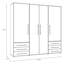 Colorful Wardrobe with 4 Doors and 6 Drawers, Plenty of Storage Space, Engineered Wood, 205.9cm W x 200cm H x 53cm D.