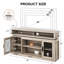Meuble télé de ferme de 59 po pour téléviseur de 65 po ou moins avec portes en filet d'acier Mercato, centre de divertissement moderne avec lumières DEL, armoires de rangement et tablettes réglables, console média en bois pour le salon et la chambre à coucher-1625551797