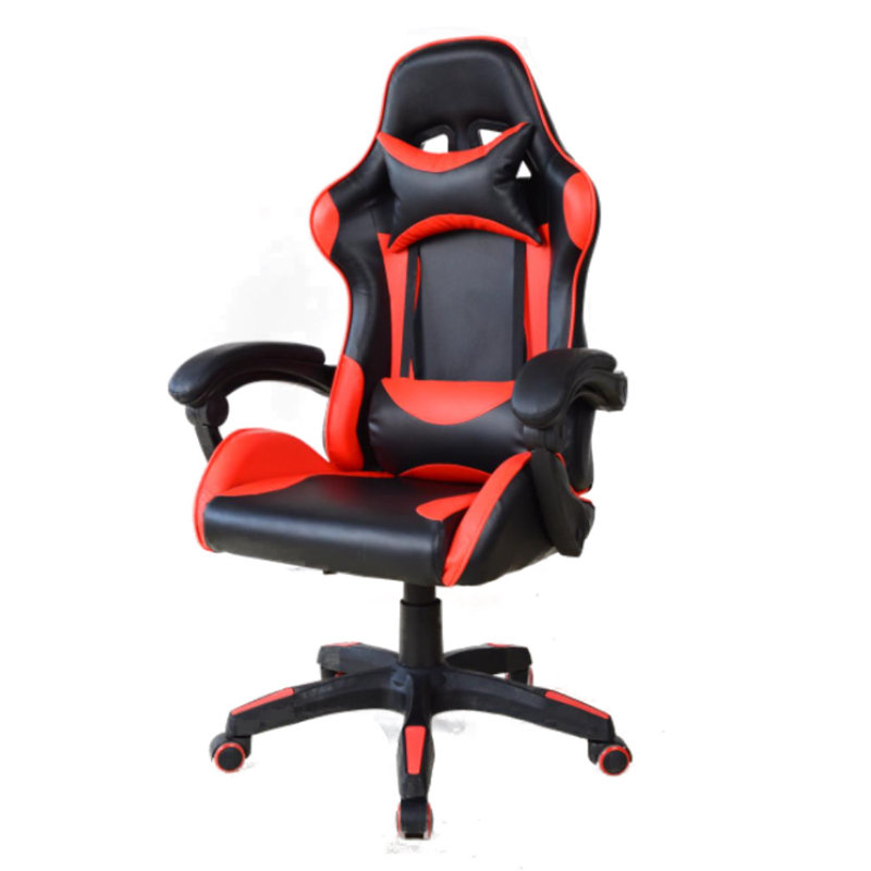 Inbox Zero Reclining Swiveling PC & Racing Game Chair, Black/Red