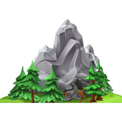SP13243 - Illustration de montagnes en plein air avec découpes en carton debout