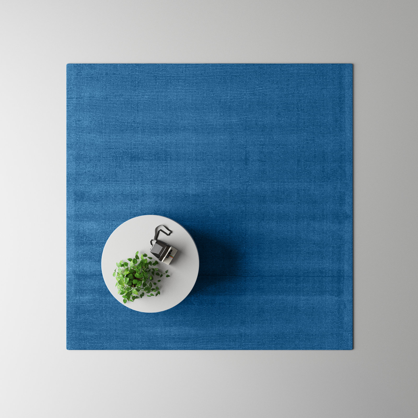 Crowe Dark Blue Hand-Woven Wool Rug, Square 8'