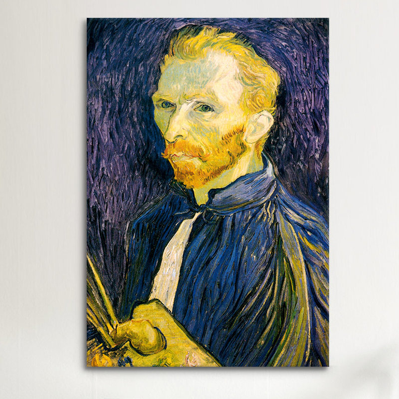 Reproduction d’art sur toile tendue, "selbstbildnis" self portrait ", 1887" par vincent van gogh