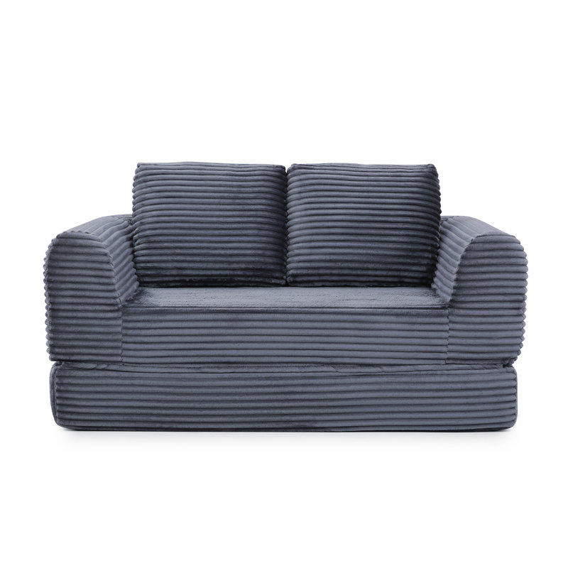 Canapé-lit pliant convertible 2-en-1, canapé-lit en velours côtelé moderne avec 2 * coussins, causeuse modulaire rembourrée et désossée avec lit escamotable, canapé-lit modulaire pliant pour le salon