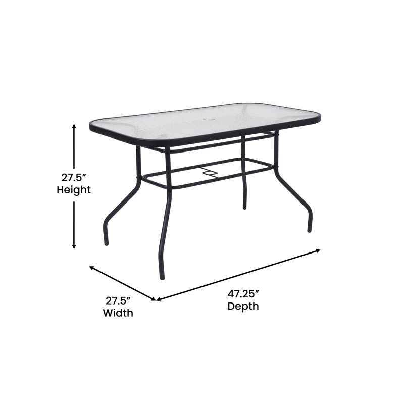 Ensemble de salle à manger de patio commercial Nannie avec table, 2 chaises et 2 fauteuils