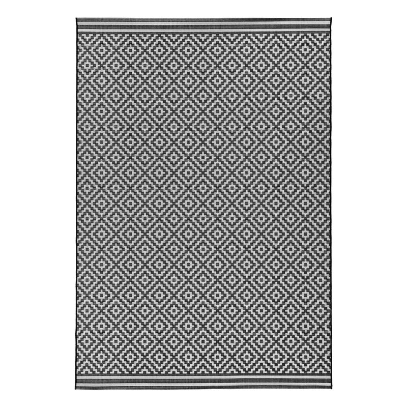 Aaima Patio Black / White Rug, Rectangle 120 x 170cm