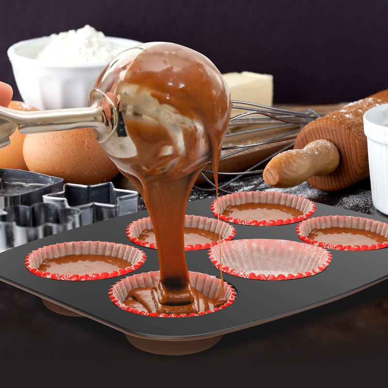 Ensemble de 8 plats de cuisson empilables antiadhésifs - Pfoa, Pfos, ensemble de plaques de cuisson sans PTFE avec revêtement antiadhésif, allant au four à 450 ° F, gâteau rond, pain, muffins, moules larges / carrés, plaque à biscuits