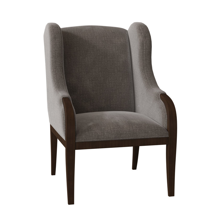 Fauteuil à oreilles Hawthorne, Frontière gris anthracite, Café