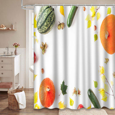 Rideau de douche d'automne avec 12 crochets